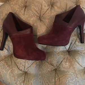 Alfani suede/leather burgundy booties 7